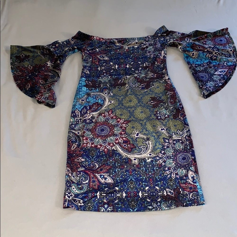 Velour off the shoulder dress - Venus - XS